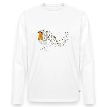 robin - Men's Premium Organic Long Sleeve Shirt - white - Front - Nico (187cm)