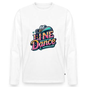 Colorful Line Dance Design - Men's Premium Organic Long Sleeve Shirt - white - Front - Nico (187cm)