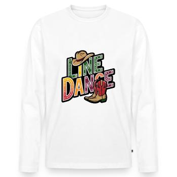 Danse en ligne La danse en ligne mon hobby - T-shirt manches longues Premium bio Homme - blanc - Devant - Nico (187cm)