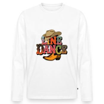 Danse en ligne La danse en ligne mon hobby - T-shirt manches longues Premium bio Homme - blanc - Devant - Nico (187cm)