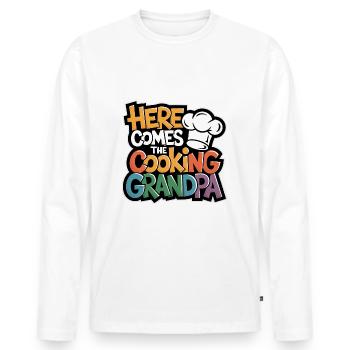 Here comes the cooking grandpa - Men's Premium Organic Long Sleeve Shirt - white - Front - Nico (187cm)