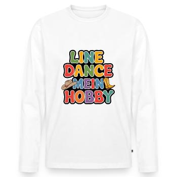 Line Dance mein Hobby - Männer Premium Bio Langarmshirt - Weiß - Vorne - Nico (187cm)
