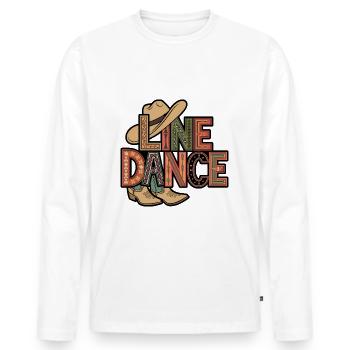 La danse en ligne : mon hobby - ma passion - mon truc - T-shirt manches longues Premium bio Homme - blanc - Devant - Nico (187cm)