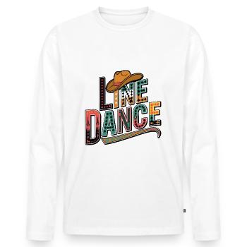 La danse en ligne : mon hobby - ma passion - mon truc - T-shirt manches longues Premium bio Homme - blanc - Devant - Nico (187cm)