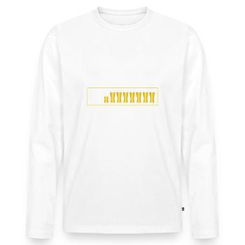 Betankung läuft - Bier wird geladen - bitte warten - Männer Premium Bio Langarmshirt - Weiß - Vorne - Nico (187cm)