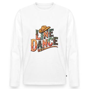 La danse en ligne : mon hobby - ma passion - mon truc - T-shirt manches longues Premium bio Homme - blanc - Devant - Nico (187cm)