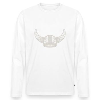 Wikingerhelm - Männer Premium Bio Langarmshirt - Weiß - Vorne - Nico (187cm)