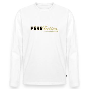 Père fection Cadeaux fête des pères parfait - T-shirt manches longues Premium bio Homme - blanc - Devant - Nico (187cm)