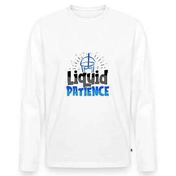 Caffeine Lover Gift Liquid Patience Coffee - Men's Premium Organic Long Sleeve Shirt - white - Front - Nico (187cm)