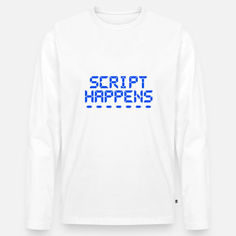 Computer Programming Script Happens Programmer - Men's Premium Organic Long Sleeve Shirt - white