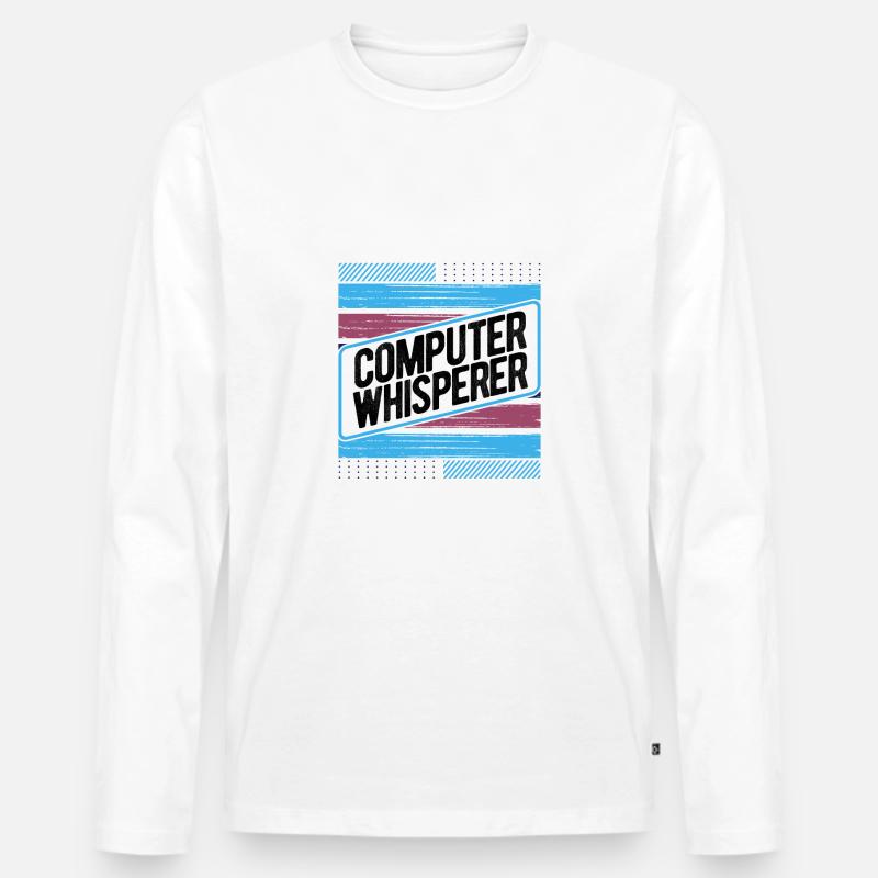 Computerflüsterer Geschenkcomputer Geschenkcomputer - Männer Premium Bio Langarmshirt - Weiß