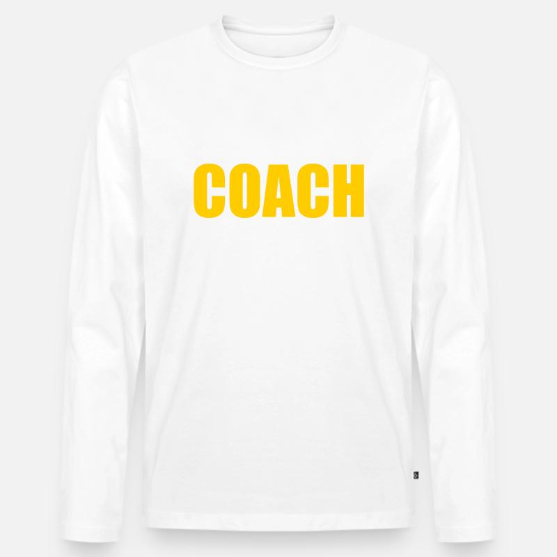 Coach - Männer Premium Bio Langarmshirt - Weiß