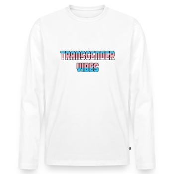 Transgender Vibes Trans Pride LGBTQ - Men's Premium Organic Long Sleeve Shirt - white - Front - Nico (187cm)