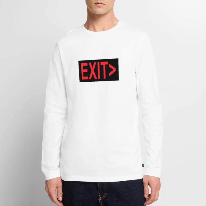 Exit / Exit / Emergency Exit Men's Premium Organic Long Sleeve Shirt