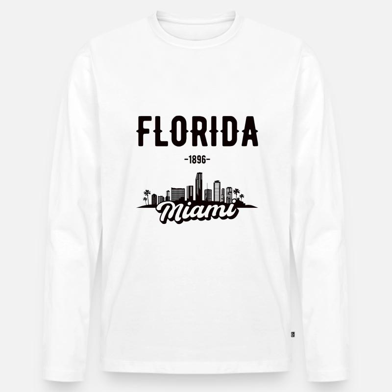 Miami Florida Heimat Geschenk - Männer Premium Bio Langarmshirt - Weiß