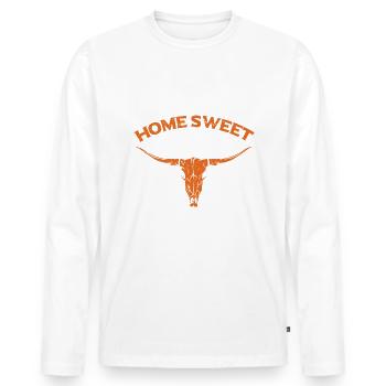 Longhorn Lone Star State Texas - Men's Premium Organic Long Sleeve Shirt - white - Front - Nico (187cm)