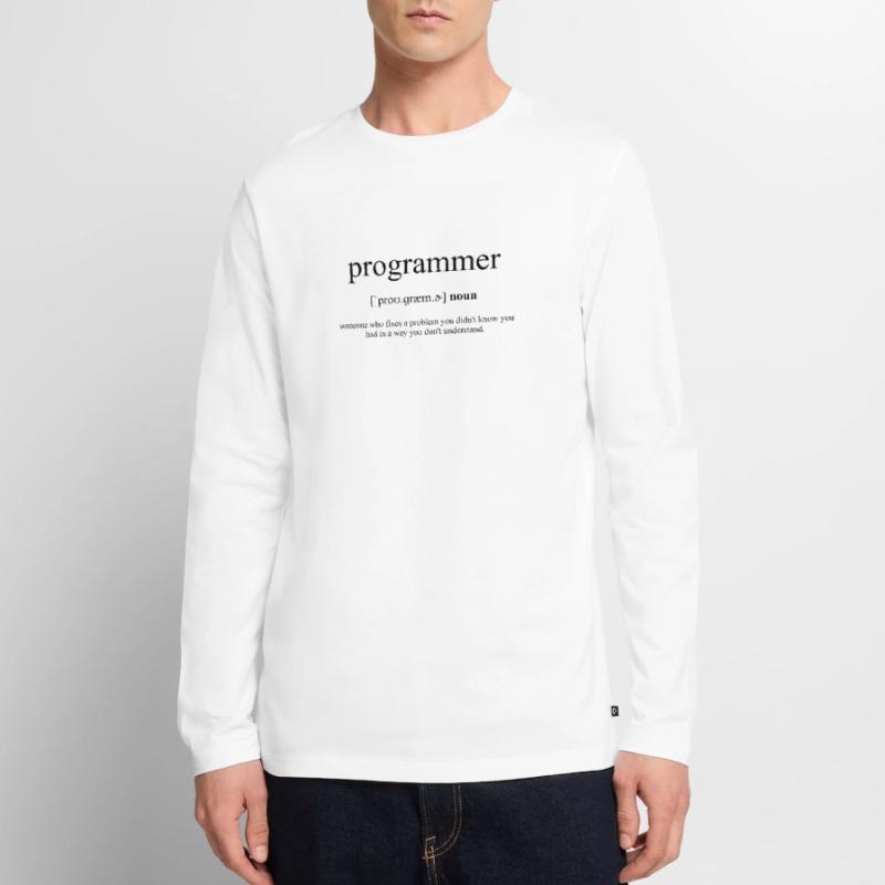 Programmer (Programmierer) Definition Dictionary Männer Premium Bio Langarmshirt