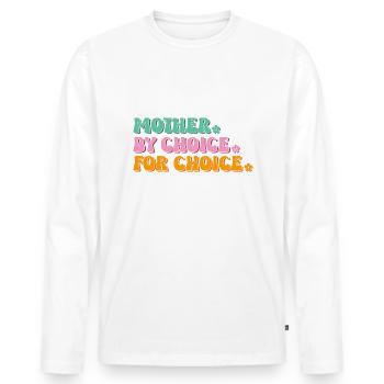 Mère par choix pour choix - T-shirt manches longues Premium bio Homme - blanc - Devant - Nico (187cm)