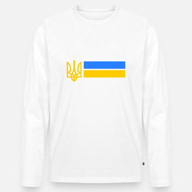 Ukraine - Männer Premium Bio Langarmshirt - Weiß