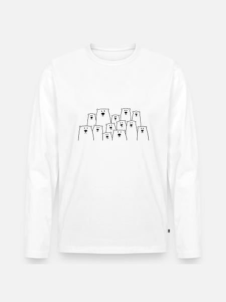 Lustige Eisbären oder Bären - Männer Premium Bio Langarmshirt - Weiß
