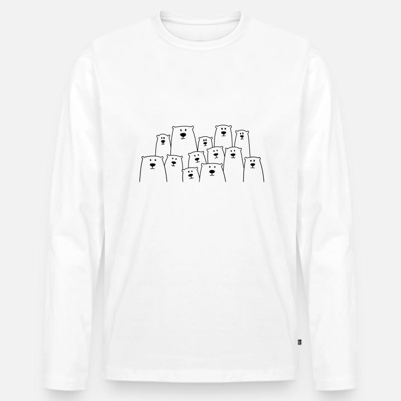 Lustige Eisbären oder Bären - Männer Premium Bio Langarmshirt - Weiß