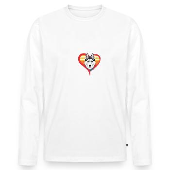Sled dogs and sledding - Men's Premium Organic Long Sleeve Shirt - white - Front - Nico (187cm)