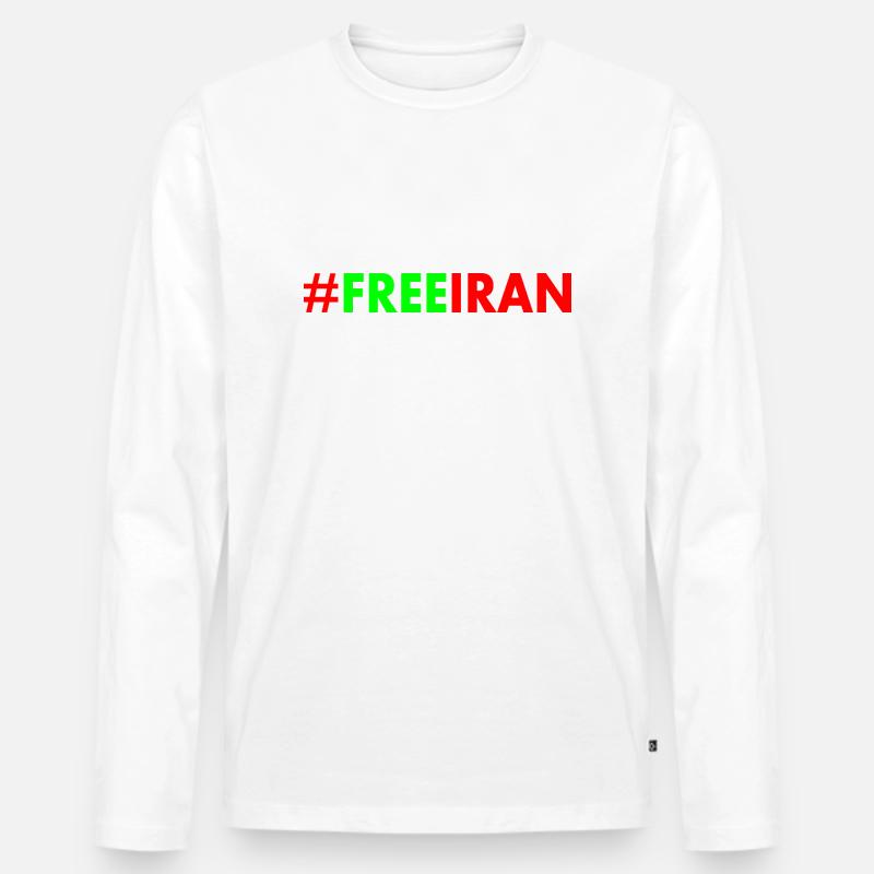 Free iran - Männer Premium Bio Langarmshirt - Weiß