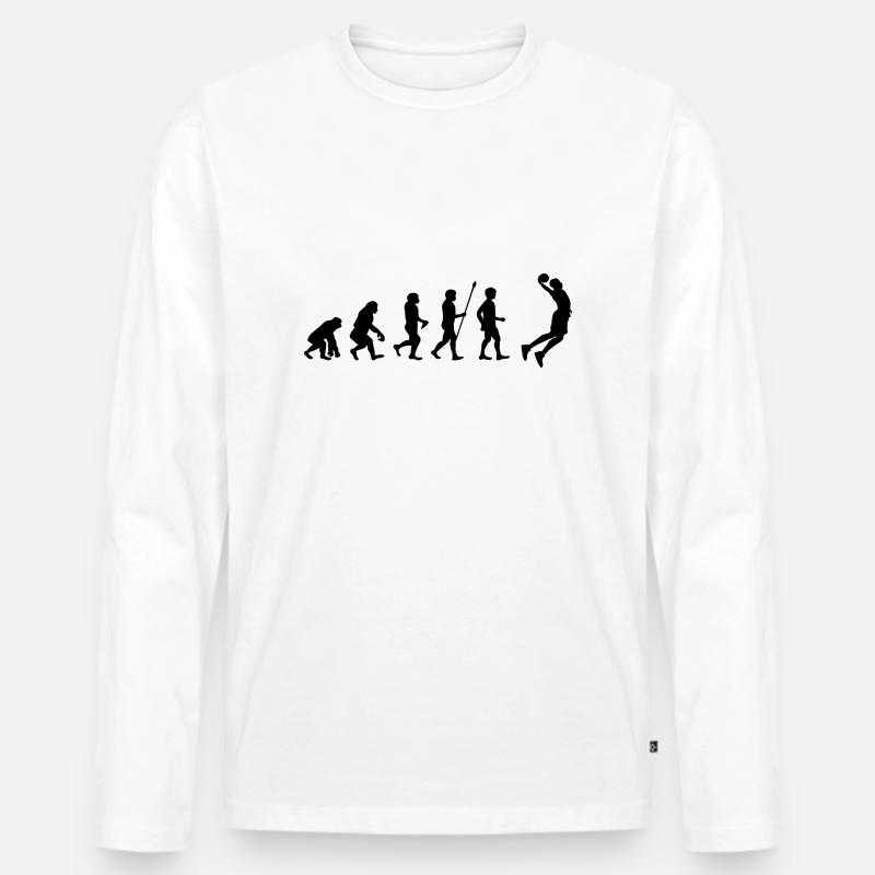 basketball Evolution - Basketballer beim Dunking - Männer Premium Bio Langarmshirt - Weiß