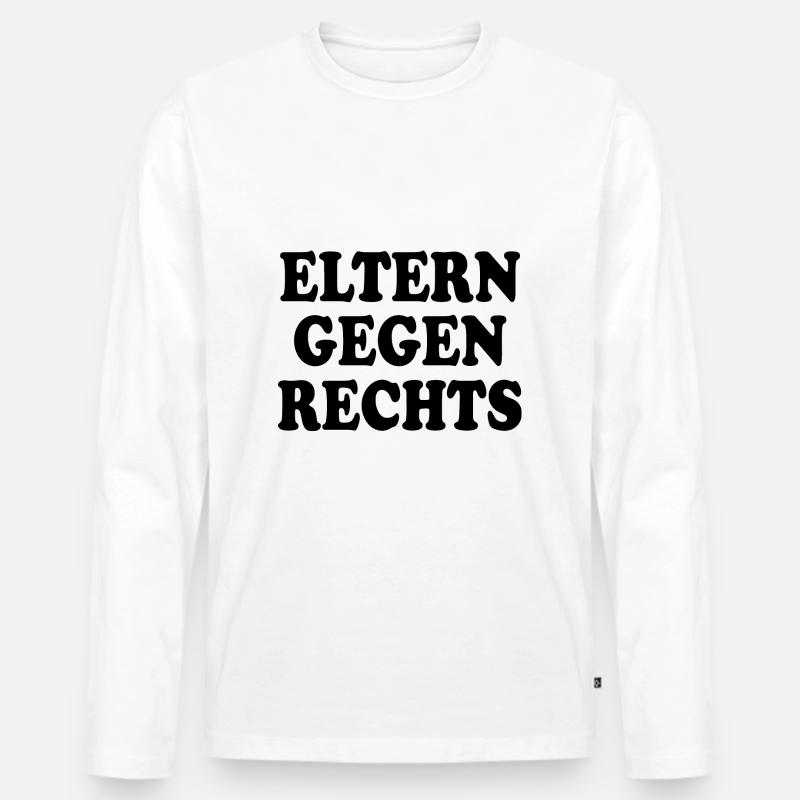 Eltern gegen rechts - Männer Premium Bio Langarmshirt - Weiß