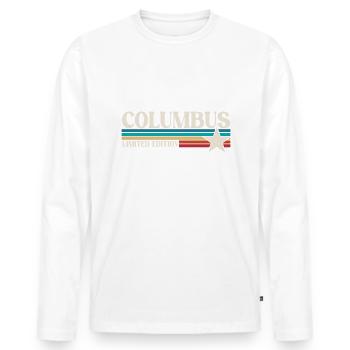 Columbus Ohio - T-shirt manches longues Premium bio Homme - blanc - Devant - Nico (187cm)