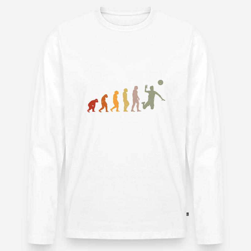 Human Evolution Volleyball Player - Männer Premium Bio Langarmshirt - undefined