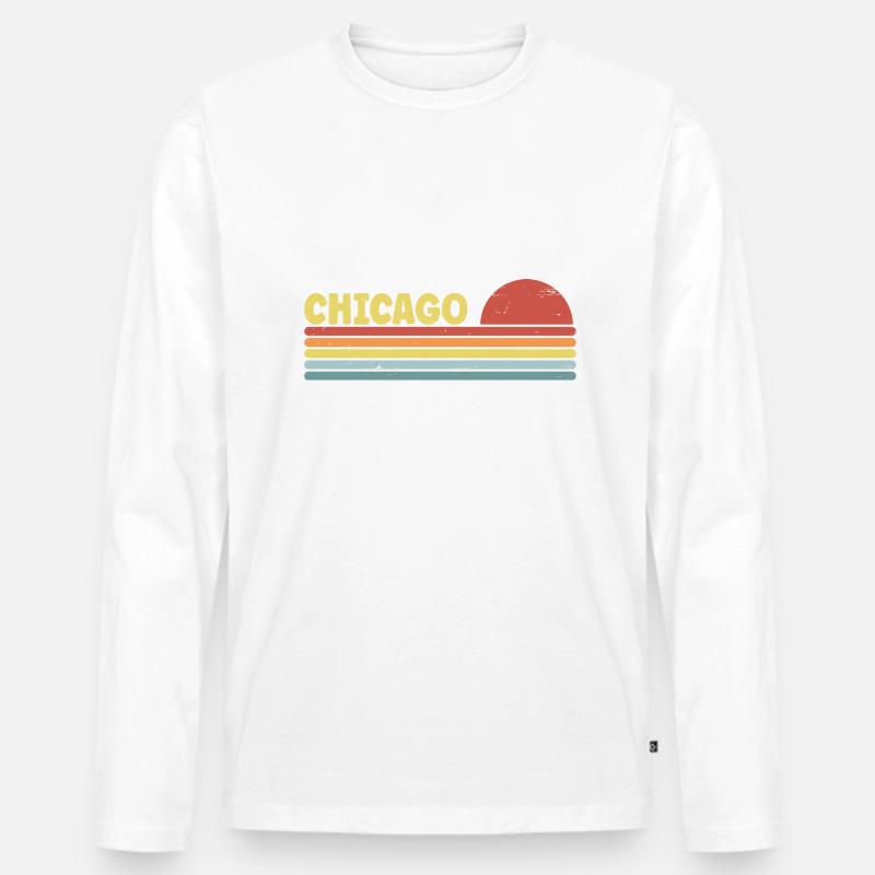 Chicago 70er Jahre Hippie - Männer Premium Bio Langarmshirt - undefined