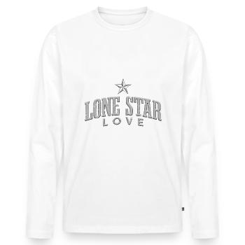 Lone Star Love - Men's Premium Organic Long Sleeve Shirt - white - Front - Nico (187cm)