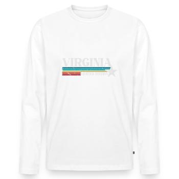 Virginia - Men's Premium Organic Long Sleeve Shirt - white - Front - Nico (187cm)