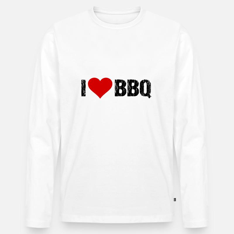 BBQ Grillen - Männer Premium Bio Langarmshirt - Weiß