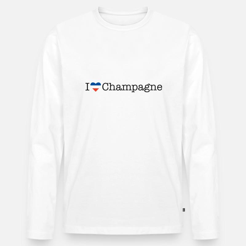 I love - Männer Premium Bio Langarmshirt - Weiß