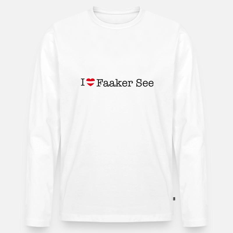 I love Faaker See - Männer Premium Bio Langarmshirt - Weiß
