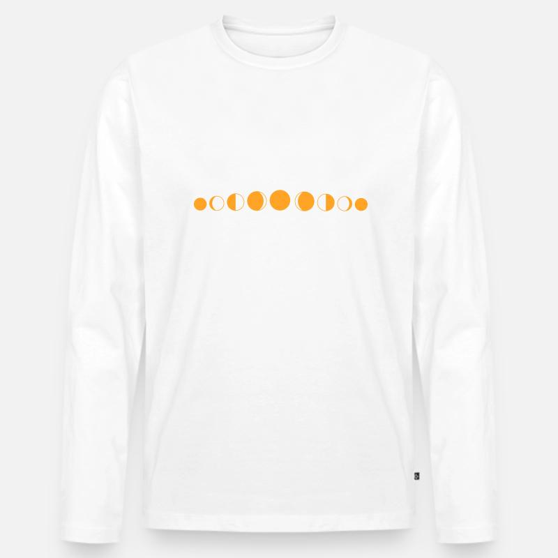 Mondphase - Männer Premium Bio Langarmshirt - Weiß