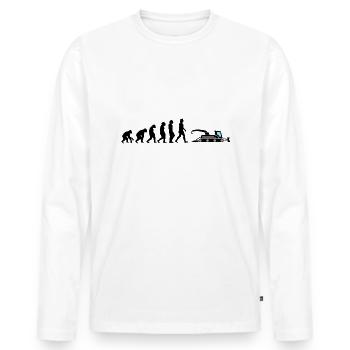 dameuse évolution grue véhicule pente neige - T-shirt manches longues Premium bio Homme - blanc - Devant - Nico (187cm)
