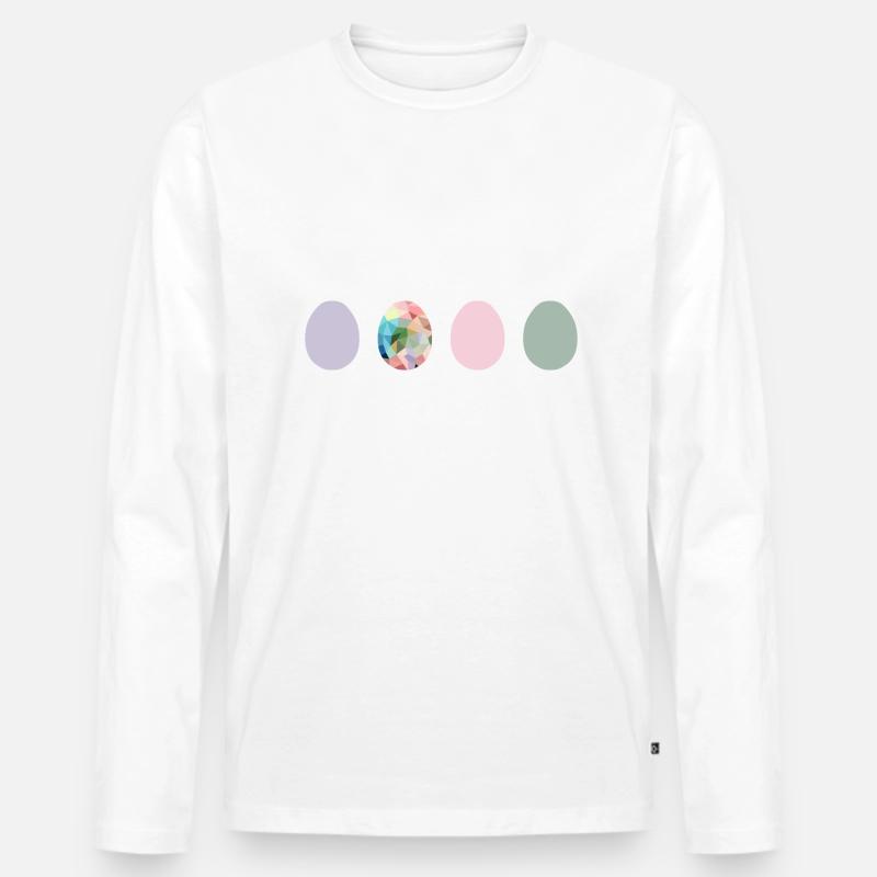 Ostereier - Männer Premium Bio Langarmshirt - Weiß