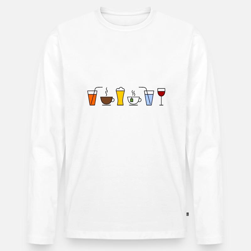 Getränke - Männer Premium Bio Langarmshirt - Weiß