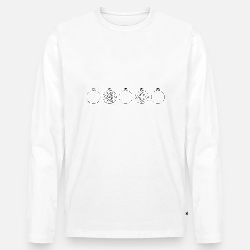 Weihnachtskugeln - Männer Premium Bio Langarmshirt - Weiß