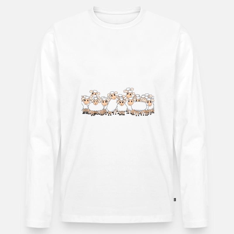 Schafe - Männer Premium Bio Langarmshirt - Weiß