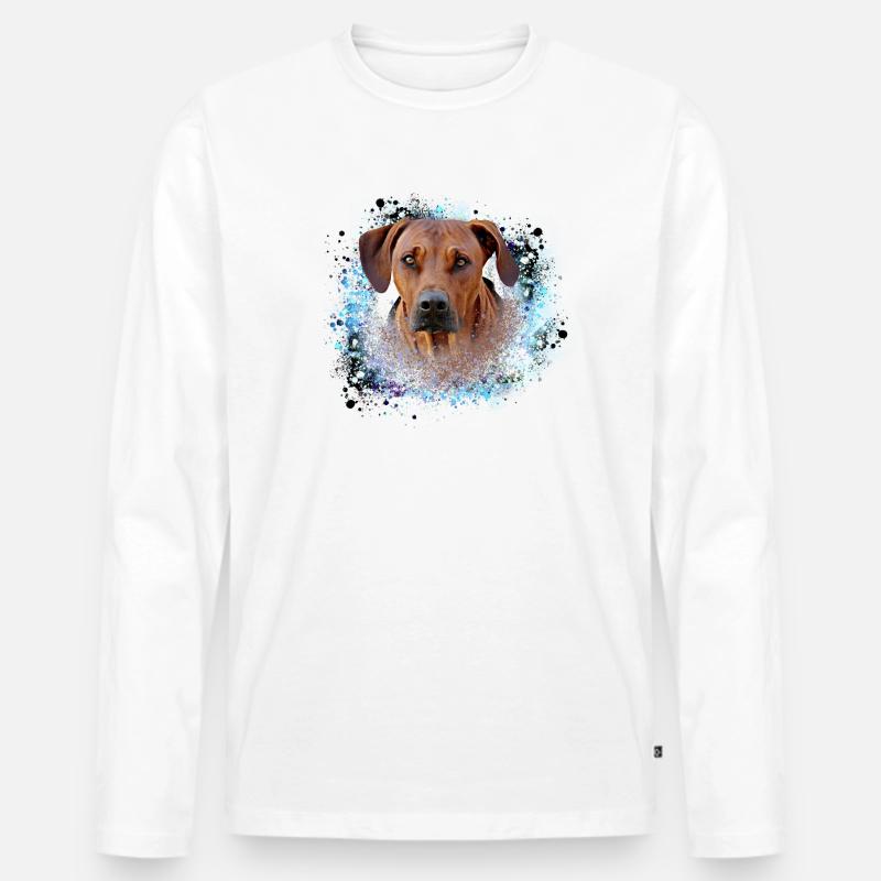 rhodesianridgeback, Hund,Hunderasse,graffiti - Männer Premium Bio Langarmshirt - Weiß
