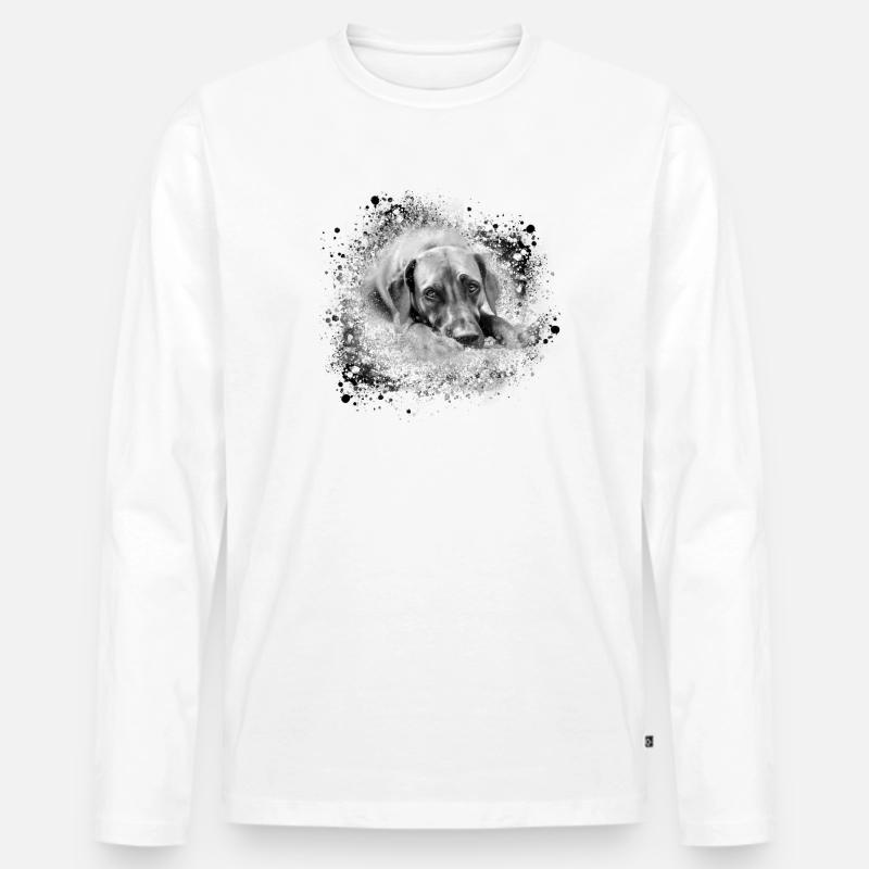 rhodesian ridgeback Hund,Hunderasse,graffiti - Männer Premium Bio Langarmshirt - Weiß