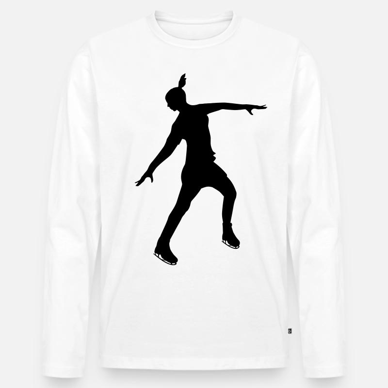 Eiskunstläuferin in stabiler Pose - Männer Premium Bio Langarmshirt - Weiß