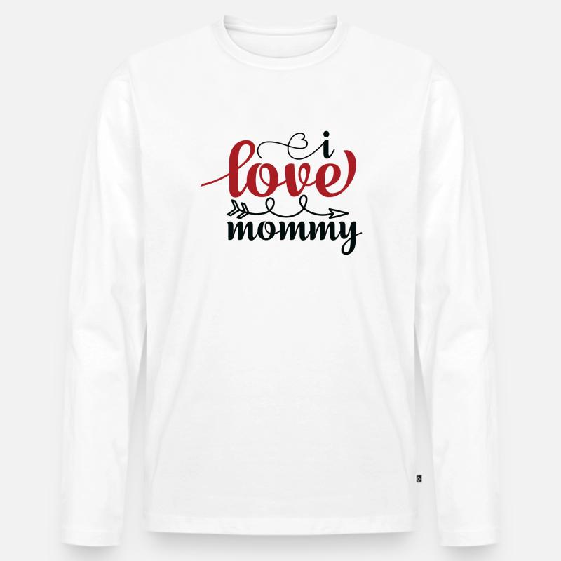 Ich liebe Mama - Männer Premium Bio Langarmshirt - Weiß