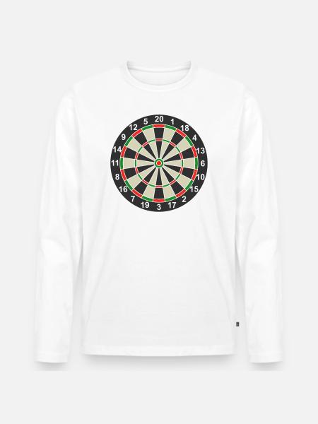 Dartscheibe Dart klassisch - Männer Premium Bio Langarmshirt - Weiß