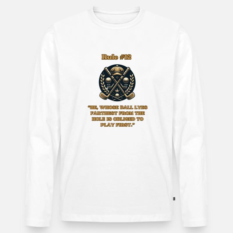 Golfregeln #12 - Männer Premium Bio Langarmshirt - Weiß