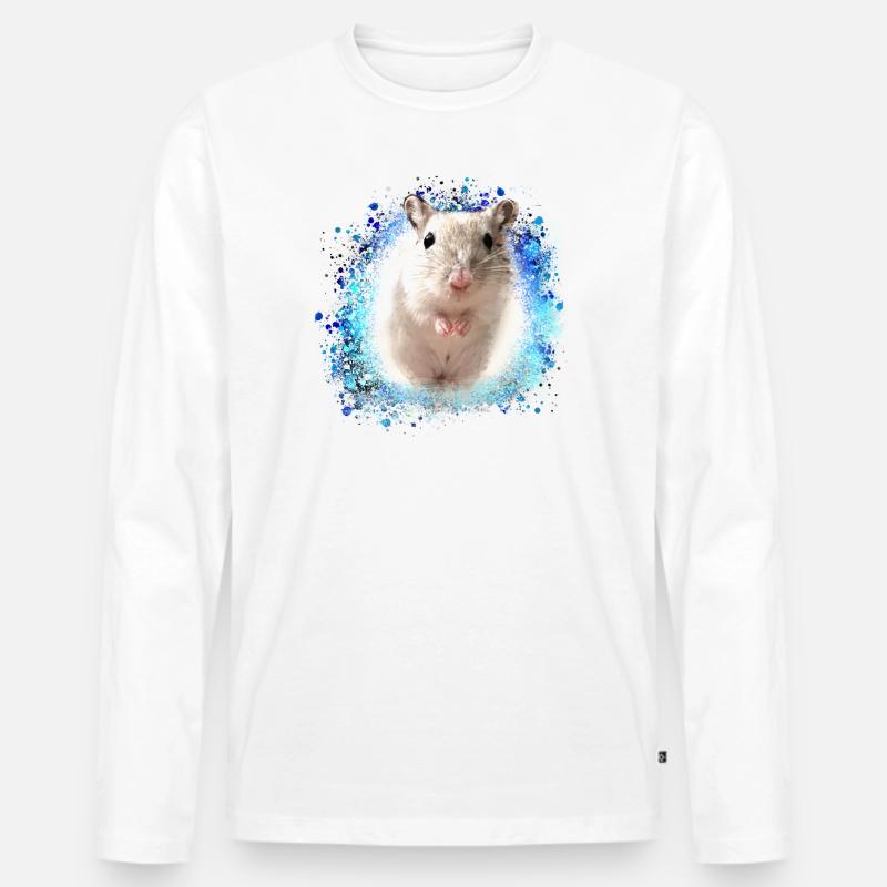 Springmaus,maus,graffiti,malerei,spitzmaus - Männer Premium Bio Langarmshirt - Weiß